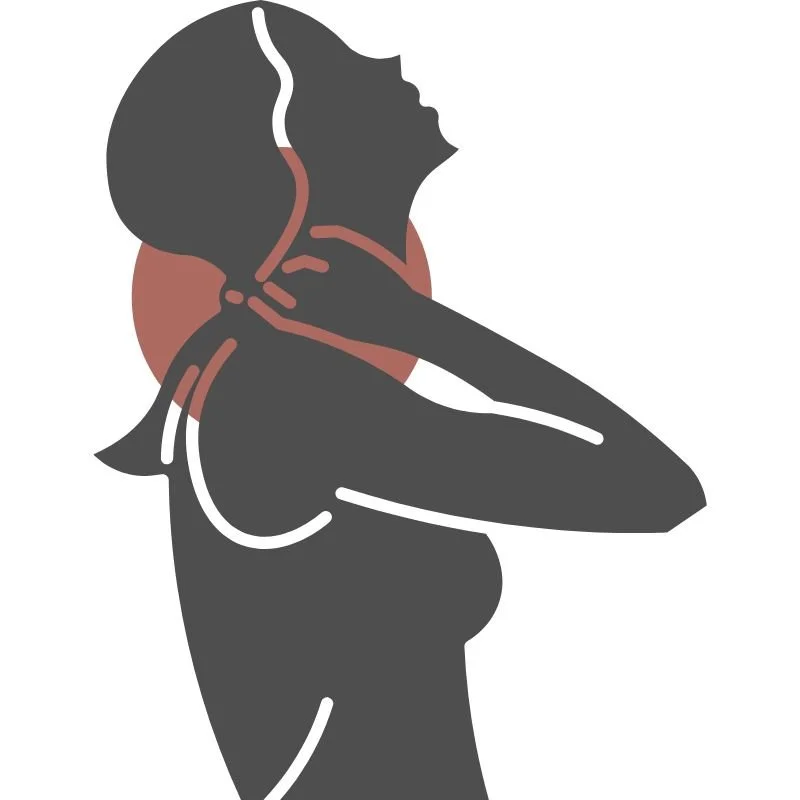 a graphic image of a painful neck