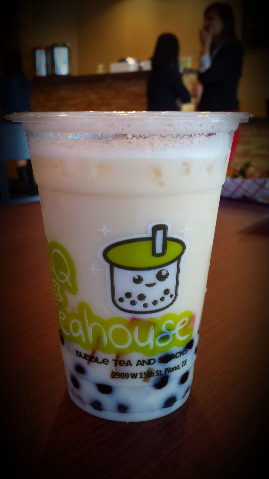 Green Milk Tea with Bubbles and Jelly