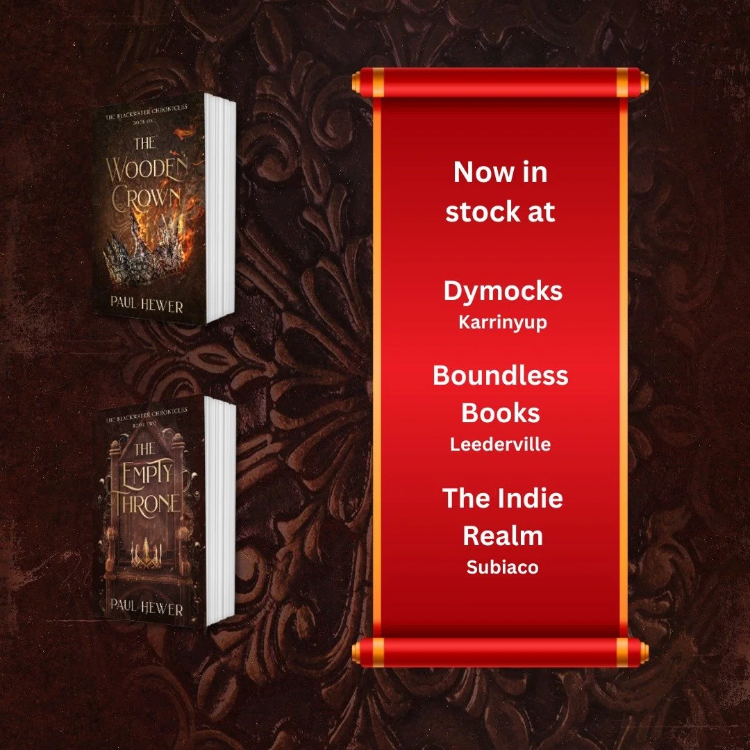 Perth bookworms! If you prefer shopping at a bricks'n'mortar bookstore, you can now get Books 1 and 2 of 'The Blackwater Chronicles' at 👇

'Dymocks' in Karrinyup
'Boundless Books' in Leederville
'The Indie Realm' in Subiaco

@dymockskarrinyup @bound