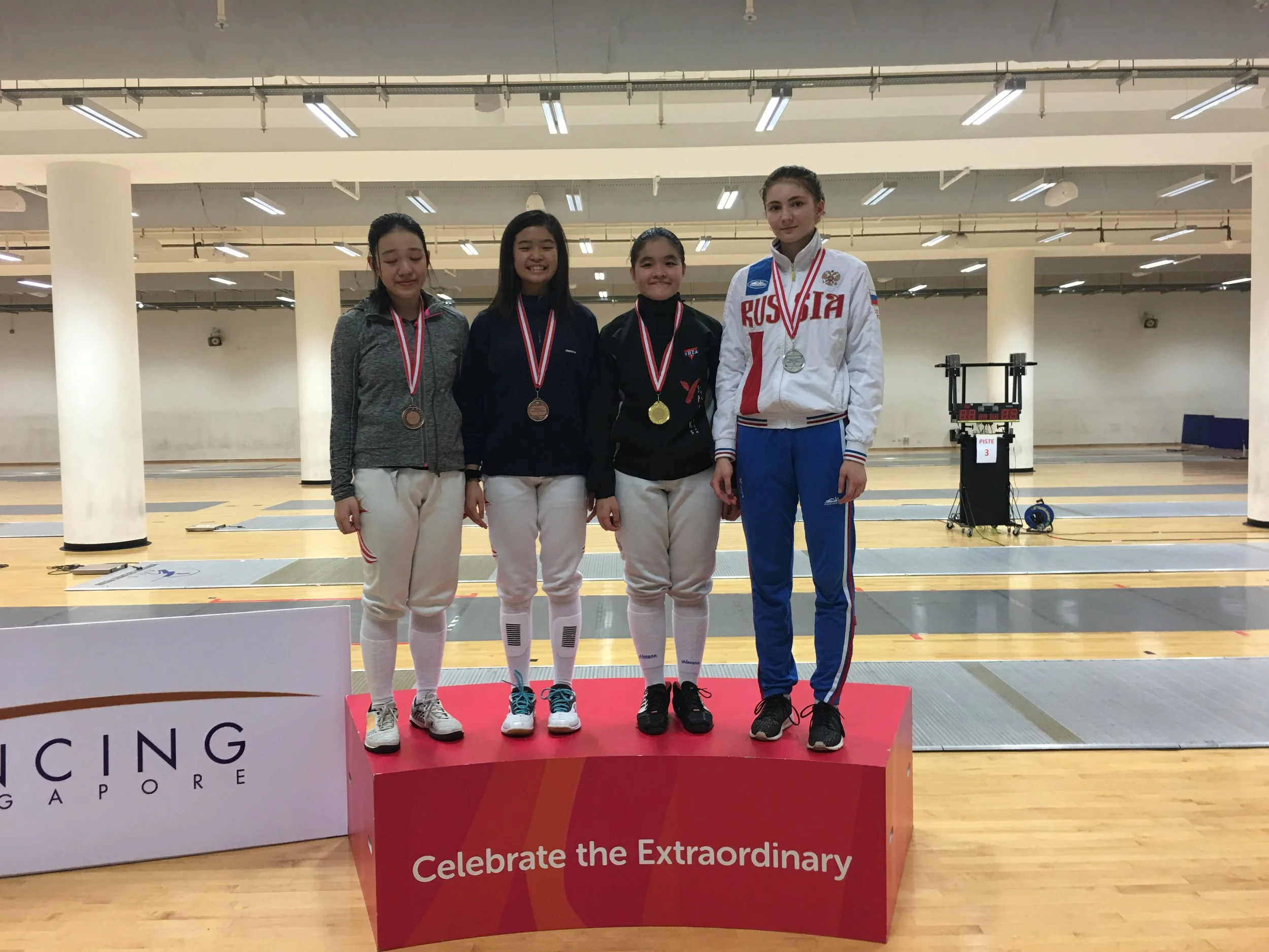 Gold, Silver and Bronze in Singapore Junior Fencing Championships 2017