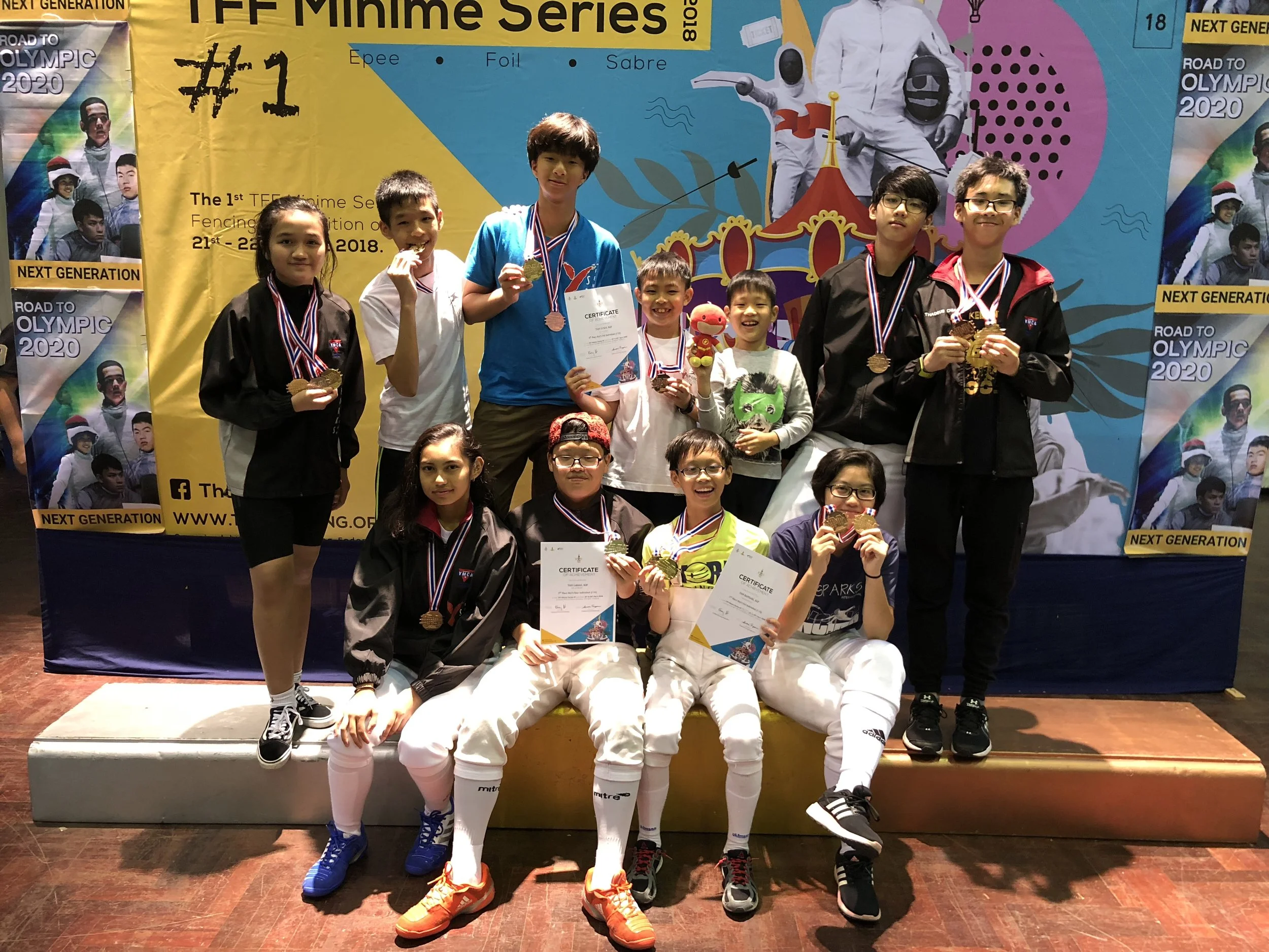 Gold, Silver and Bronze in 1st Thailand Fencing Federation Minime Series 2018