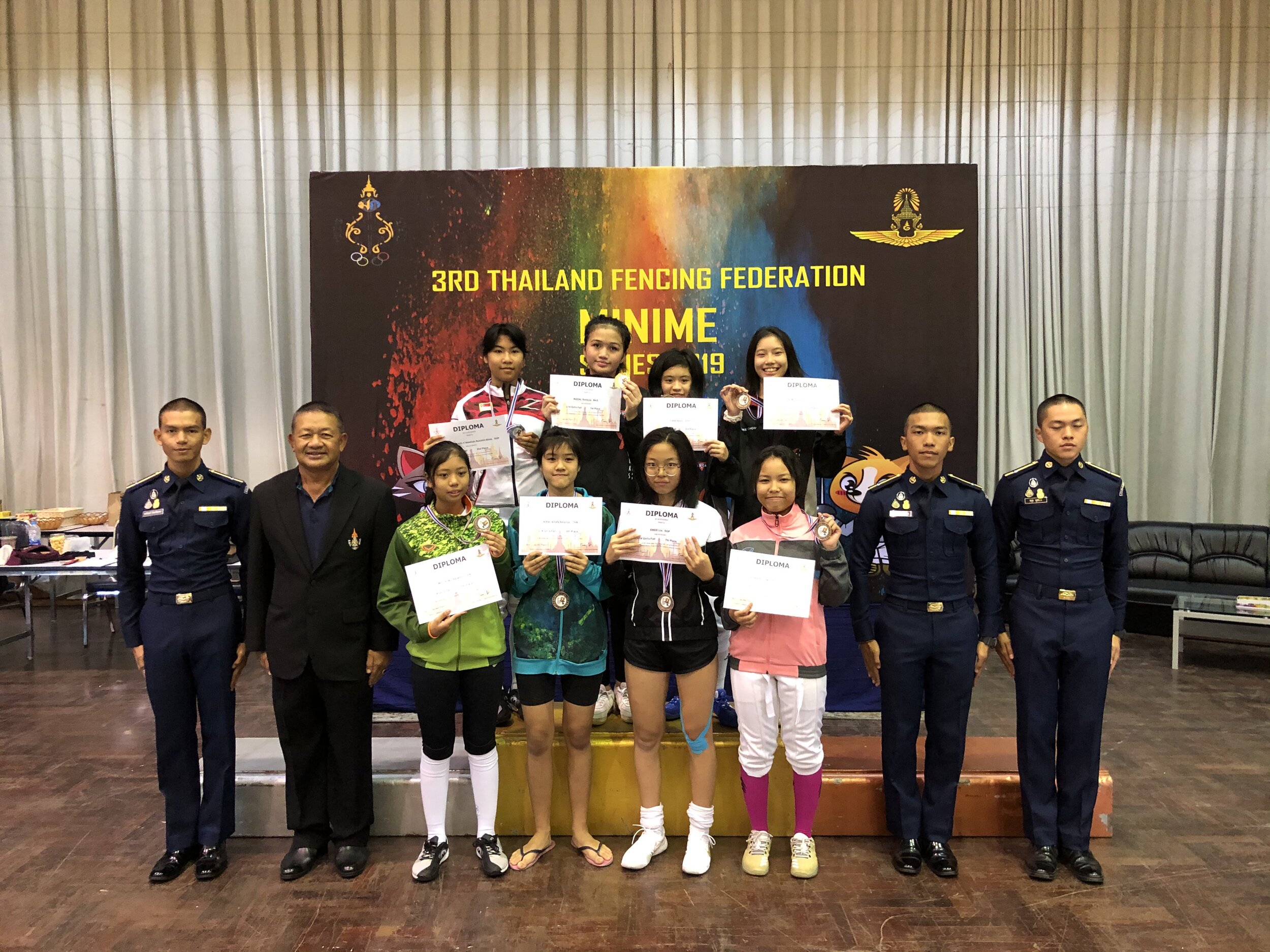 Gold, Silver and Bronze in 3rd Thailand Fencing Federation Minime Series 2019
