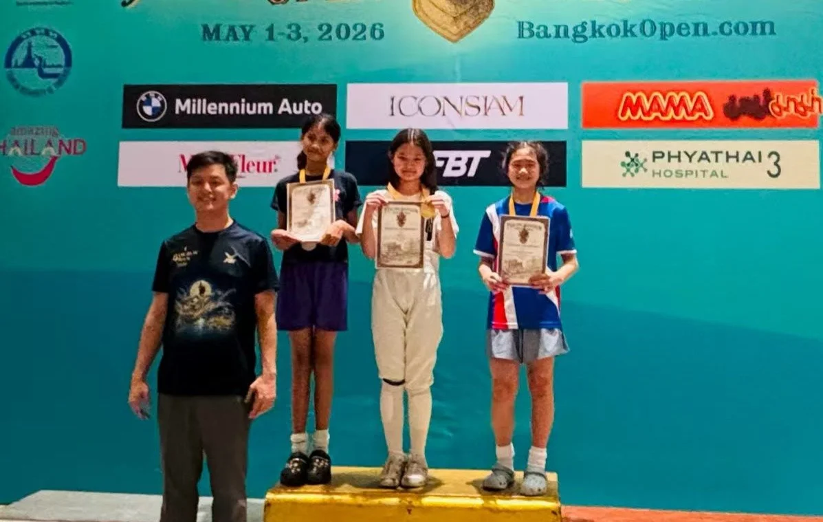 Gold in individual U12 Women's epee 2026 Bangkok open.JPG