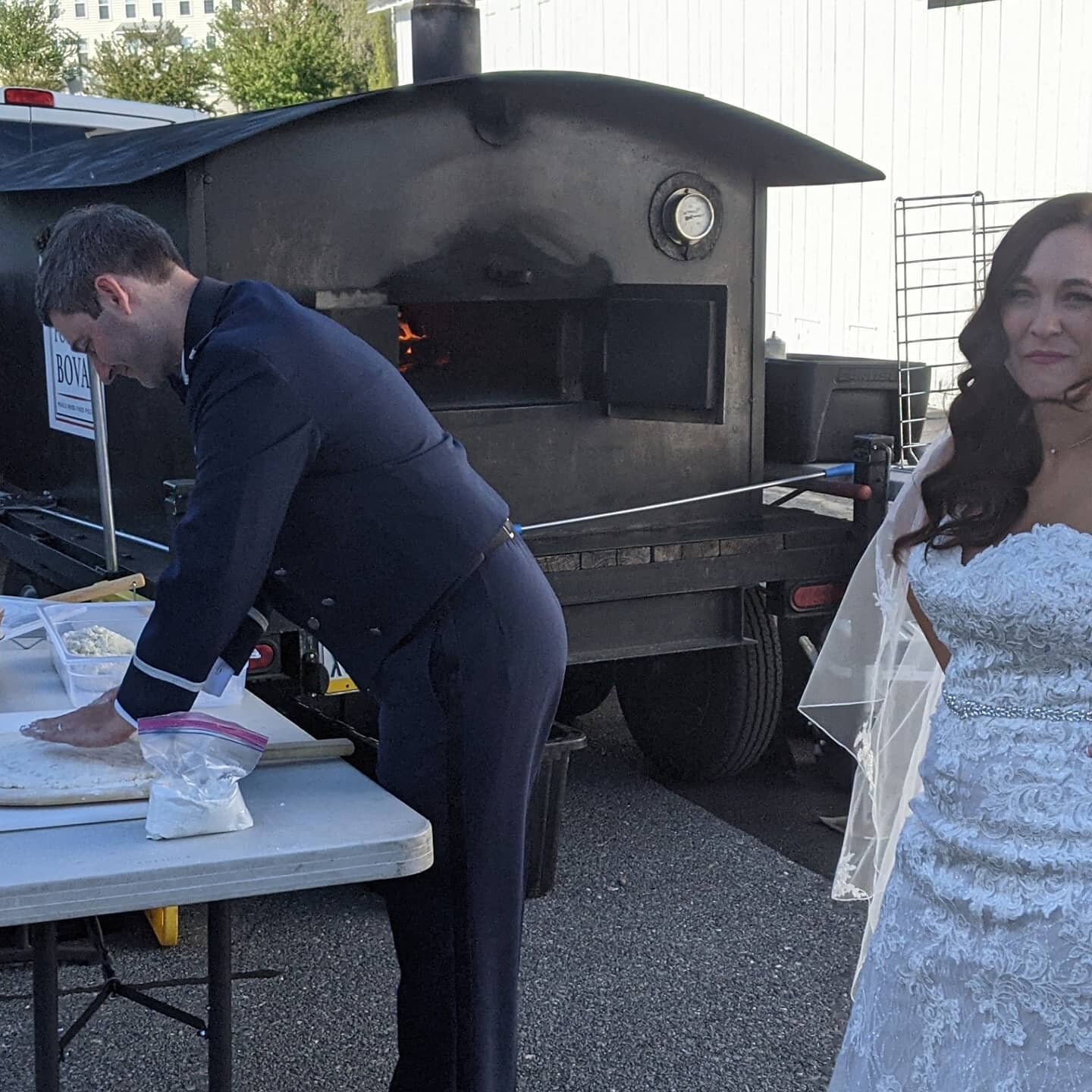 Our couples are the cutest!!! The groom had to stretch the bride's first pizza. 

#pizza #weddingpizza #pizzawedding #catering #centralpaweddings #centralpacaterer