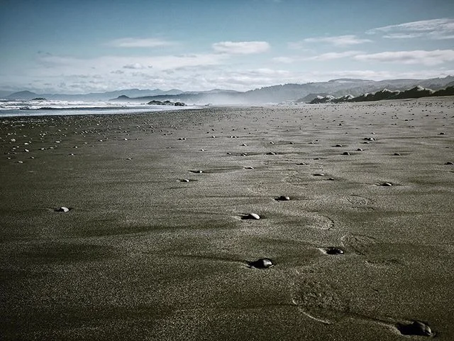 Walking the shores of life. #life #pnw #oregon #oregoncoast #travelphotography #travel #beach #misty #sand #coast