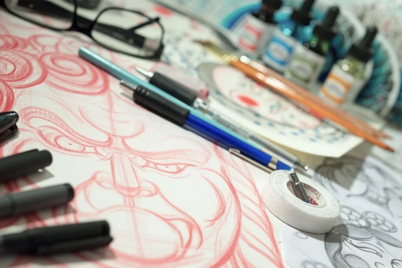 Original tattoo design sketch by Daniele Tonelli – White Lotus Tattoo Rome