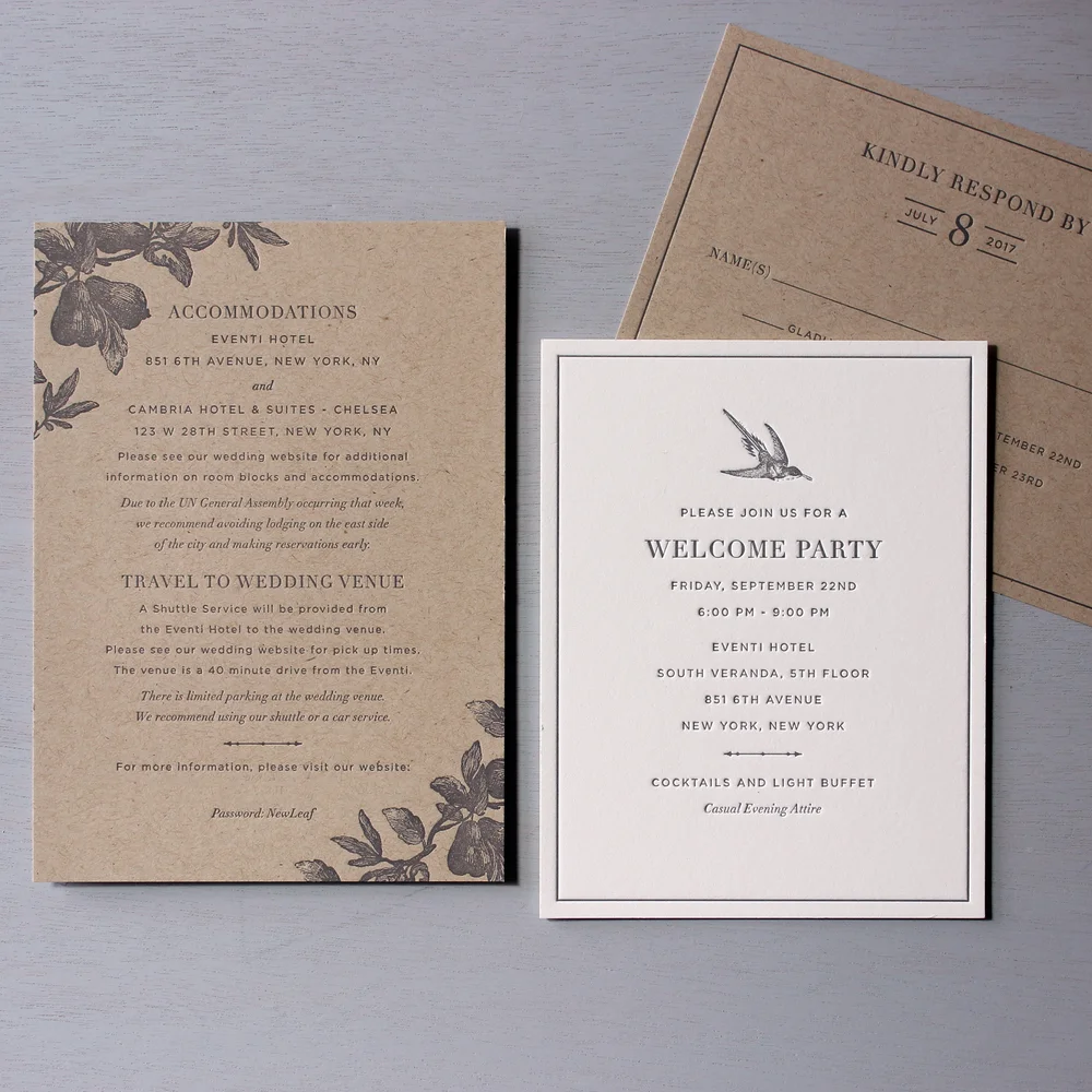 Brown Kraft Paper Invitations