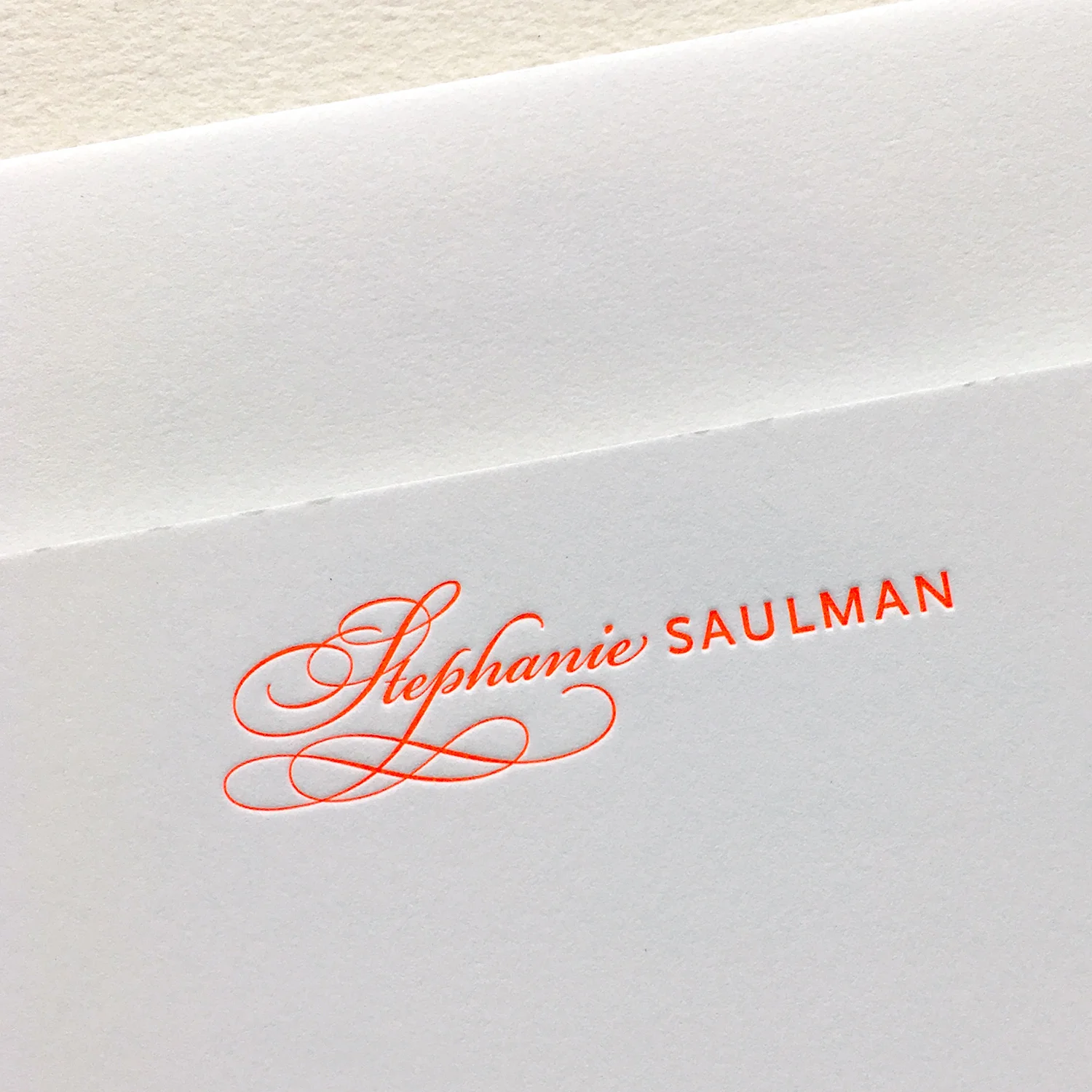 Custom letterpress note card