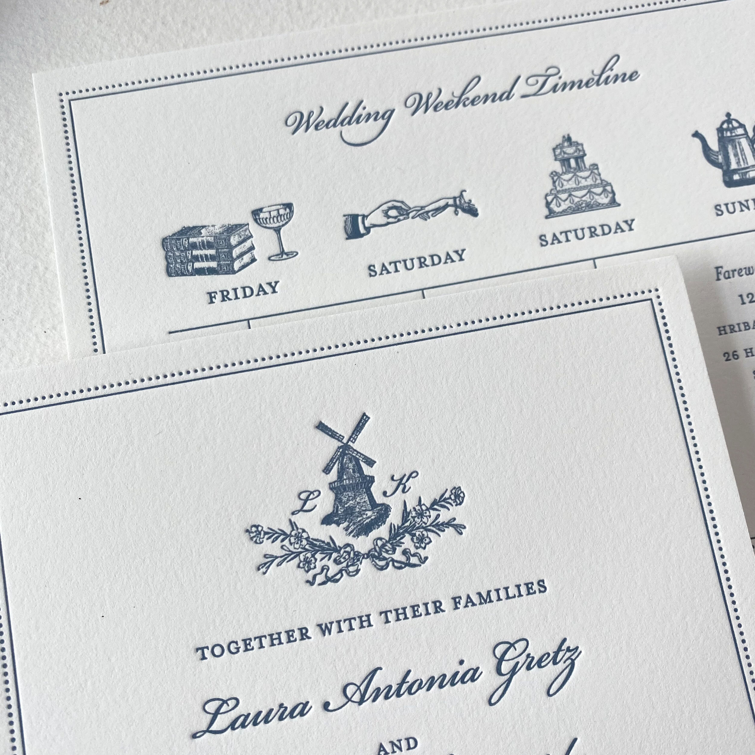 Elegant Monogram Crest Wedding Invitation - Elmwood - Elmwood Paperie