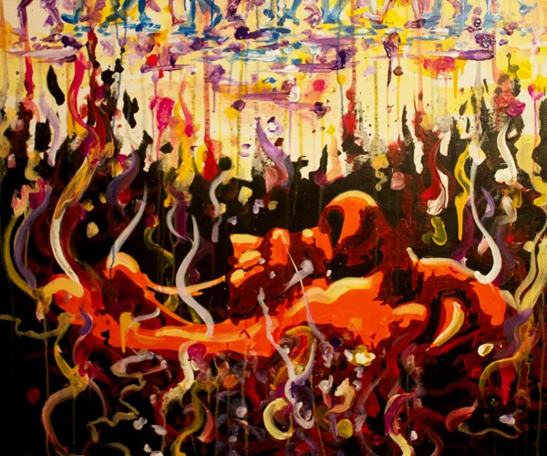 12.7.13 > Tired Jaws > Acrylic Painting on wood > NOT AVAILABLE FOR PURCHASE