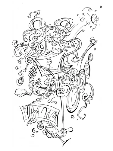 3.2.13 > Riding The Train > The Found And Unreleased > 8.5x11 inch Pen Drawing on paper > NOT AVAILABLE FOR PURCHASE