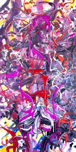 3.26.13 > Leaving Demons Part I > 24x48 inch Acrylic Painting on canvas. Live Painted 3.28.13. > NOT AVAILABLE FOR PURCHASE