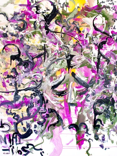 3.27.13 > Leaving Demons Part II > 36x48 inch Acrylic Painting on canvas. Live Painted 3.28.13. > NOT AVAILABLE FOR PURCHASE