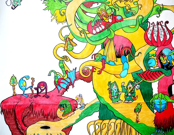 12.5.12 > V > Winding Round The Tree > Highschool Classics > Colored Pencil on paper > NOT AVAILABLE FOR PURCHASE