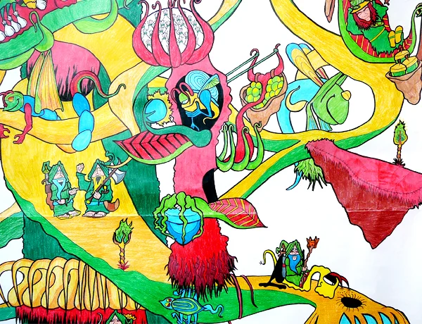 12.6.12 > V I > Winding Round The Tree > Highschool Classics > Colored Pencil on paper > NOT AVAILABLE FOR PURCHASE