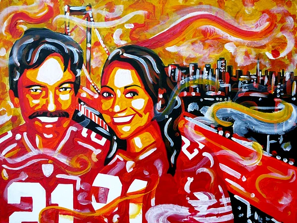 12.23.13 > Father, Daighter, The City > 36x24 inch Acrylic Painting on canvas > NOT AVAILABLE FOR PURCHASE