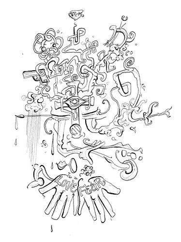 12.26.12 > We Give You Everything > 8.5x11 inch Pen Drawing on paper > NOT AVAILABLE FOR PURCHASE