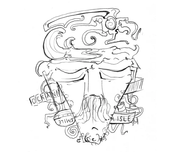 11.9.12 > Sea Isle Minded > Travel Visions > Madrid > 8x5 inch Pen Drawing on paper > NOT AVAILABLE FOR PURCHASE