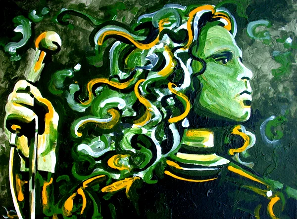 10.2.12 > Mr Mojo Risin > 24x18 inch Acrylic Painting on canvas > NOT AVAILABLE FOR PURCHASE