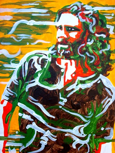 10.14.12 > Poet In The Sand > 18x24 inch Acrylic Painting on canvas > NOT AVAILABLE FOR PURCHASE