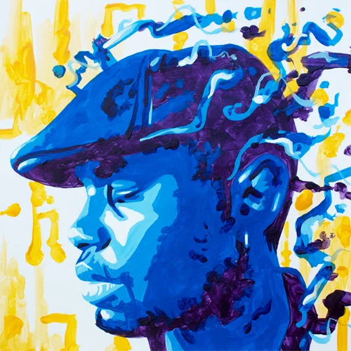 3.27.14 > Train Of Thought > 10x10 inch Acrylic Painting on paper > NOT AVAILABLE FOR PURCHASE
