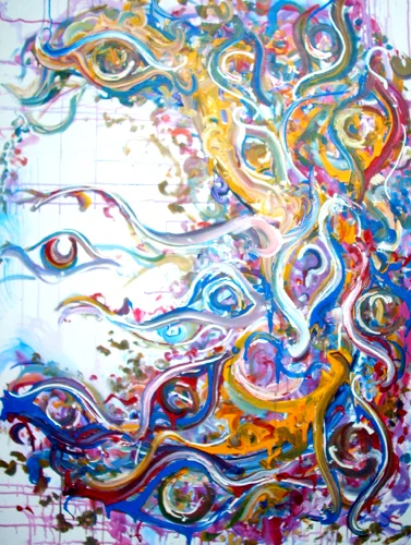 8.18.12 > Two Hands One Vision > 36x48 inch Acrylic Painting on canvas. Live Painted 8.15.12. > NOT AVAILABLE FOR PURCHASE