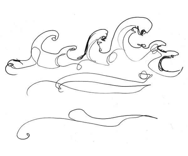 5.5.12 > Ocean Minded > 8.5x11 inch Pen Drawing on paper > NOT AVAILABLE FOR PURCHASE