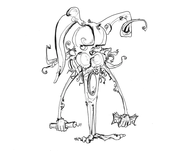 4.9.12 > Destruction For Money. Heartless. > 11x8.5 inch Pen Drawing on paper > NOT AVAILABLE FOR PURCHASE