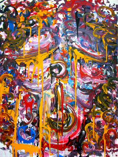 4.20.12 > Intersection Breathing Question > 36x48 inch Acrylic Painting on canvas. Live Painted 4.18.12. > NOT AVAILABLE FOR PURCHASE