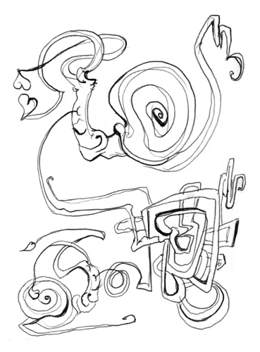 4.26.12 > Despues Jungle Love > 8.5x11 inch Pen Drawing on paper > NOT AVAILABLE FOR PURCHASE