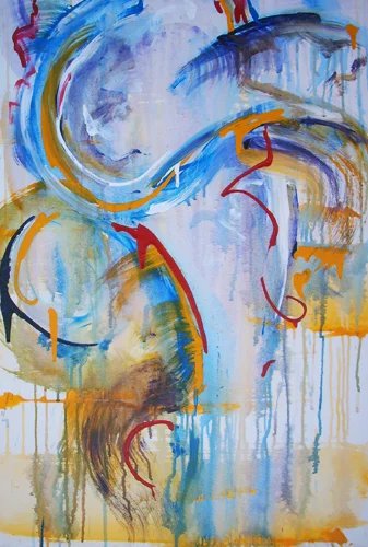 1.10.12 > Angel Stance > 24x36 inch Acrylic Painting on canvas. Live Painted 1.5.12. > AVAILABLE IN SERIES