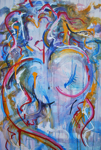 1.11.12 > Angel Dance > 24x36 inch Acrylic Painting on canvas. Live Painted 1.5.12. > AVAILABLE IN SERIES