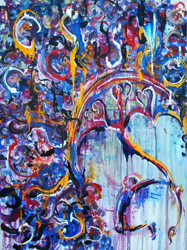 1.19.12 > Shelter From The Storm > 36x48 inch Acrylic Painting on canvas. Live Painted 1.18.12. > NOT AVAILABLE FOR PURCHASE