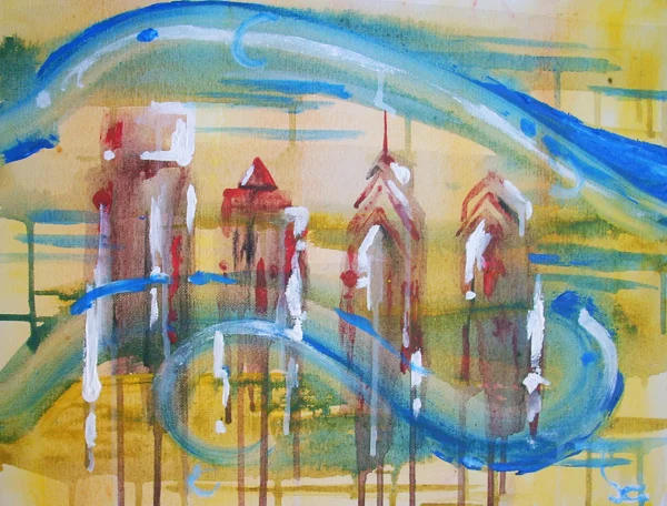 12.25.11 > Exchangescape > 18x14 inch Acrylic Painting on canvas > NOT AVAILABLE FOR PURCHASE