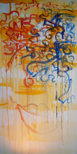 7.15.11 > Smile For Now > 24x48 inch Acrylic Painting on canvas. Live Painted 6.18.11. > NOT AVAILABLE FOR PURCHASE