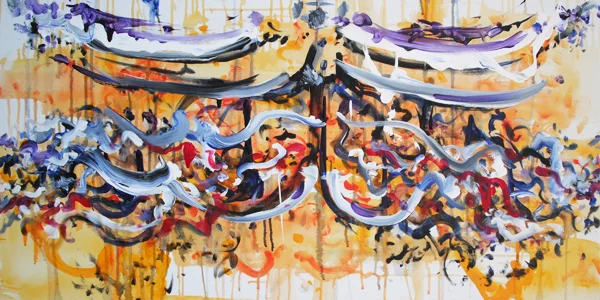 7.25.11 > Mustachousness > 48x24 inch Acrylic Painting on canvas. Live Painted 7.12.11. > NOT AVAILABLE FOR PURCHASE