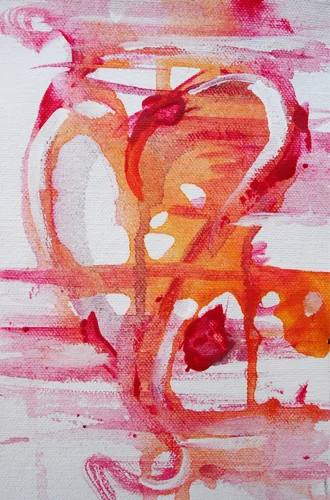 7.29.11 > Bursting Envelopes > 3x6 inch Acrylic Painting on canvas > NOT AVAILABLE FOR PURCHASE