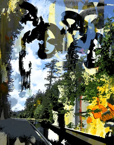 6.8.11 > Looming In The Trees > Viaje De Amor > Graphic Design > Photo by BS > NOT AVAILABLE FOR PURCHASE