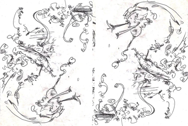 6.14.11 > Death Letter > 8.5x11 inch Pen Drawing on paper > NOT AVAILABLE FOR PURCHASE