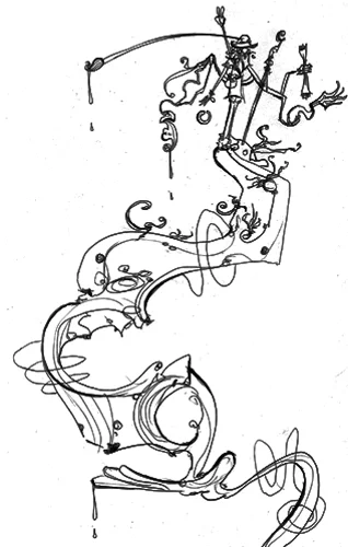 5.18.11 > The Plight Of The Journeymen > 8.5x11 inch Pen Drawing on paper > NOT AVAILABLE FOR PURCHASE