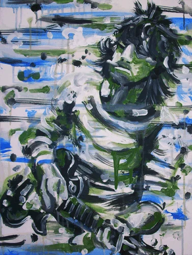 4.6.11 > Greens And Blues > 18x24 inch Acrylic Painting on canvas > NOT AVAILABLE FOR PURCHASE