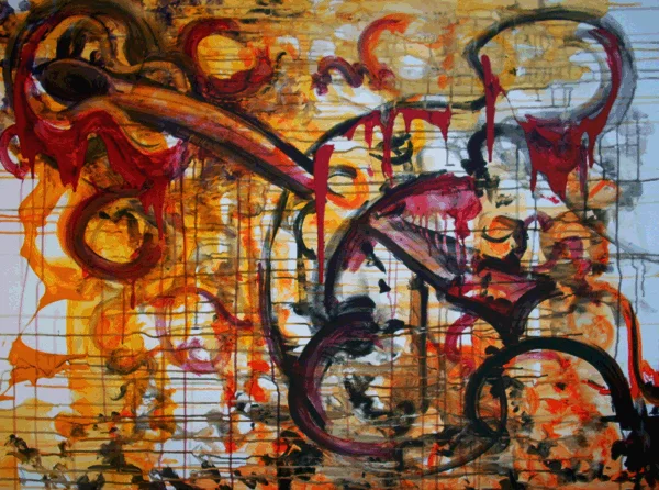 2.16.11 > Struck > 48x36 inch Acrylic Painting on canvas. Live Painted 2.10.11 > NOT AVAILABLE FOR PURCHASE