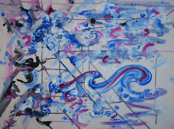 2.19.11 > Waves For Drapes > 24x18 inch Acrylic Painting on canvas > NOT AVAILABLE FOR PURCHASE