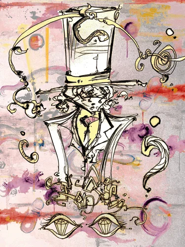 2.21.11 > Fancy Man Gets The Feathers They All Have Diamonds Behind Their Eyeballs > Graphic Design > NOT AVAILABLE FOR PURCHASE