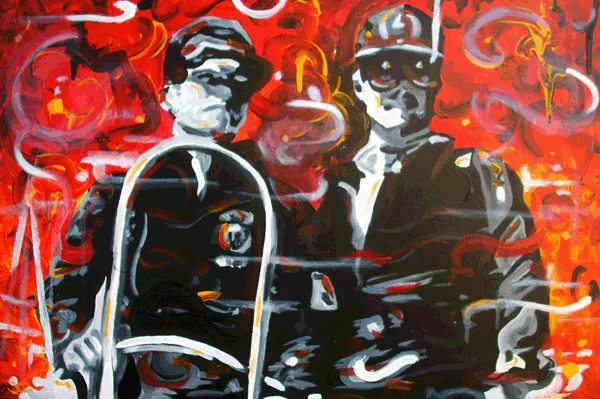 1.3.11 > Father And Son > 36x24 inch Acrylic Painting on canvas > NOT AVAILABLE FOR PURCHASE