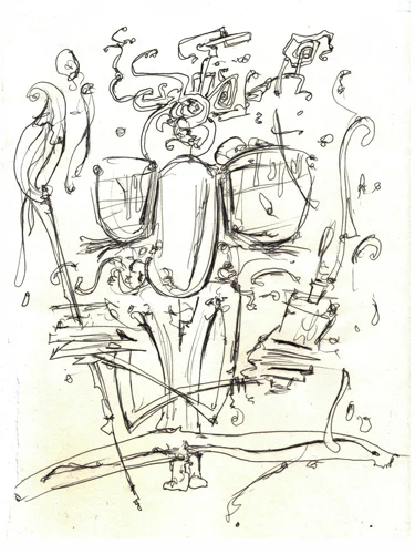 1.13.11 > Insomniaddict Ninja > 8.5x11 inch Pen Drawing on paper > NOT AVAILABLE FOR PURCHASE