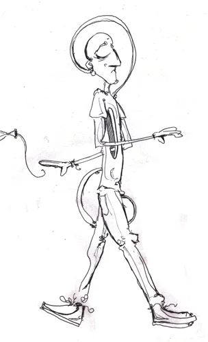 1.16.11 > Half Backwards > 8.5x11 inch Pen Drawing on paper > NOT AVAILABLE FOR PURCHASE