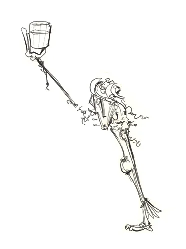 1.17.11 > Giving Going Thirsty > 8.5x11 inch Pen Drawing on paper > NOT AVAILABLE FOR PURCHASE