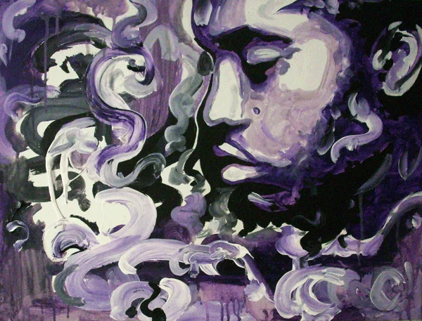 11.4.10 > Philosophical Rhymesayer > 24x18 inch Acrylic Painting on canvas > NOT AVAILABLE FOR PURCHASE