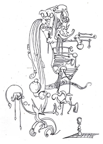 11.21.10 > Bigger Than The Game > 8.5x11 inch Pen Drawing on paper > NOT AVAILABLE FOR PURCHASE